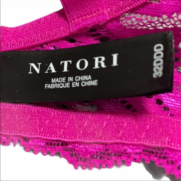 Natori Lace Trim Pink Bra Size 32DDD NWT - Picture 3 of 6